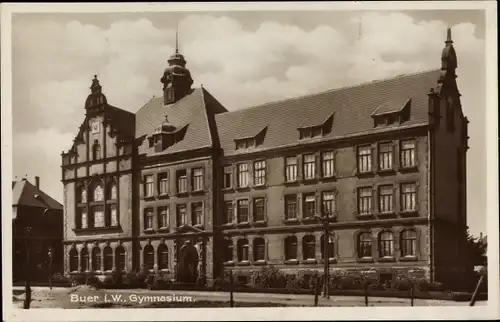 Ak Buer Gelsenkirchen im Ruhrgebiet, Gymnasium, Vorderansicht