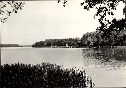 Ak Wusterhausen Dosse, Am Klempowsee, Steg und Badeanlagen