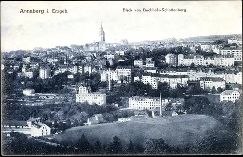 Ak Annaberg Buchholz Erzgebirge, Blick von Schottenberg