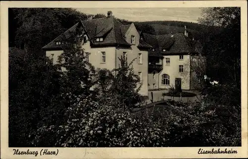 Ak Ilsenburg am Nordharz, Eisenbahnheim, Außenansicht mit Garten