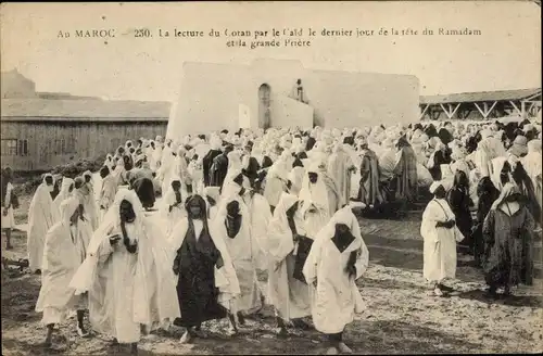 Ak Marokko, Lecture du Coran par la Caid le dernier jour de la fête du Ramadam et la grande Priére