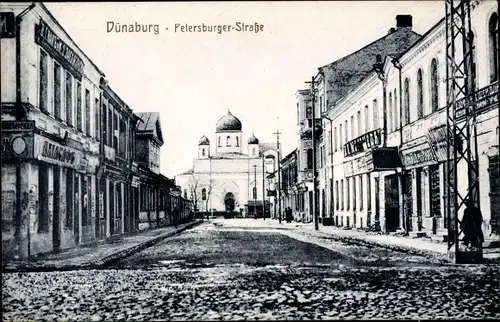 Ak Daugavpils Dünaburg Lettland, Petersburger Straße, Kirche