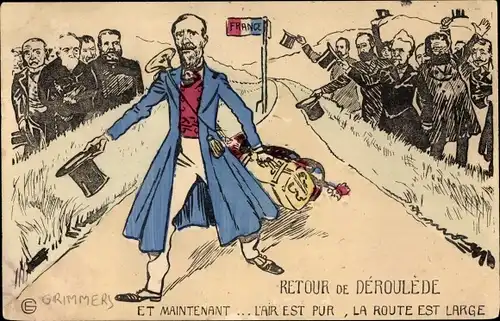 Künstler Ak Französischer Autor und Politiker Paul Déroulède, Le clairon, Karikatur