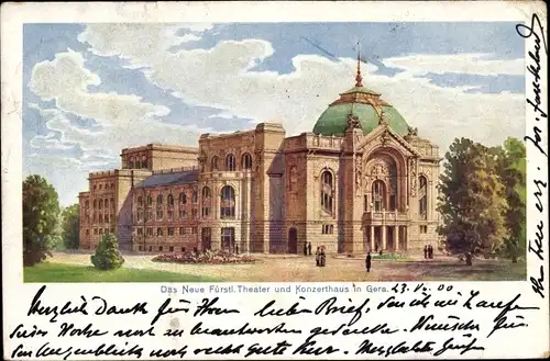 Ak Gera in Thüringen, Das Neue Fürstl. Theater und Konzerthaus