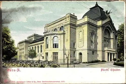 Ak Gera in Thüringen, Fürstliches Theater, Außenansicht 