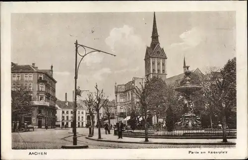 Ak Aachen in Nordrhein Westfalen, Partie am Kaiserplatz