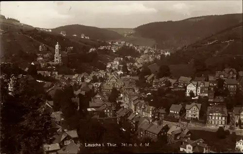 Ak Lauscha in Thüringen, Blick über die Dächer der Stadt, Kirche