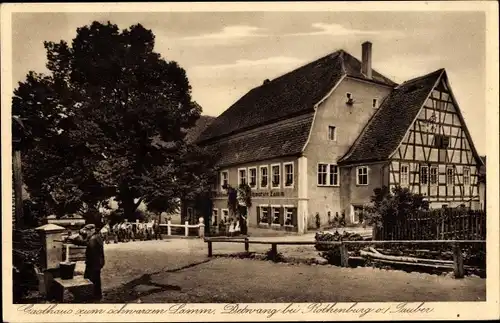 Ak Detwang Rothenburg ob der Tauber, Gasthaus zum schwarzen Lamm, Bes. Chr. Friedle