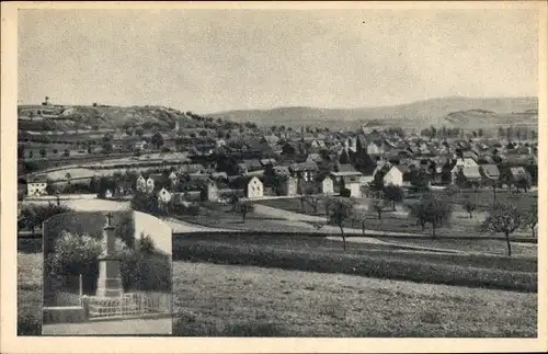 Ak Thür in Rheinland Pfalz, Totalansicht vom Ort, Denkmal