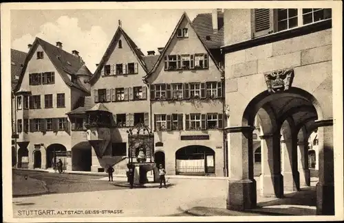 Ak Stuttgart in Baden Württemberg, Altstadt, Geißstraße