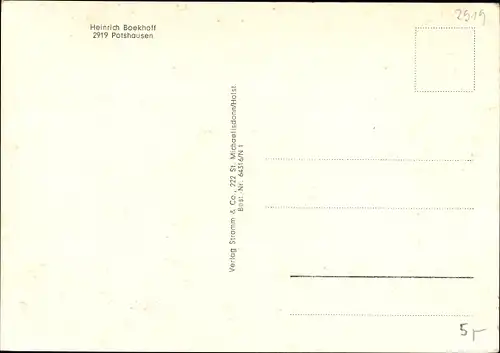 Ak Potshausen Ostrhauderfehn in Ostfriesland, Gasthof zur Post, Kirche, Heinrich Boekhoff