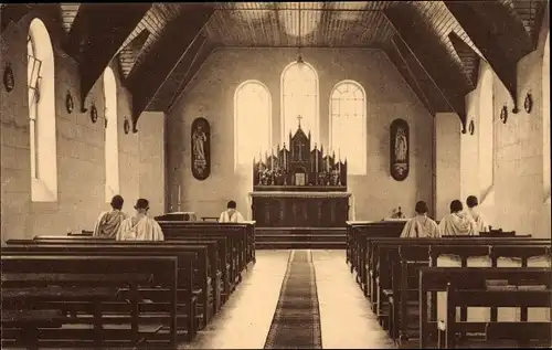 Ak Hennebont Morbihan, Séminaire des Pères Blancs, la Chapelle, Innenansicht der Kapelle, Altar