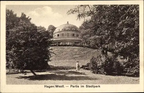 Ak Hagen in Westfalen Ruhrgebiet, Partie im Stadtpark