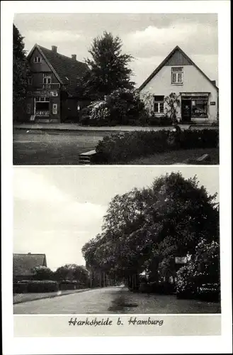 Ak Harksheide Norderstedt Schleswig Holstein, Straßenpartie mit Blick auf Geschäfte