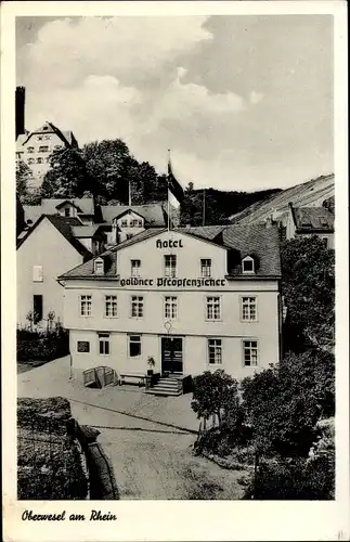 Ak Oberwesel am Rhein, Hotel Restaurant Goldener Pfropfenzieher, Am Plan 1