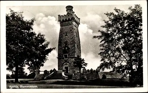 Ak Apolda in Thüringen, Partie am Bismarckturm, Aussichtsplattform