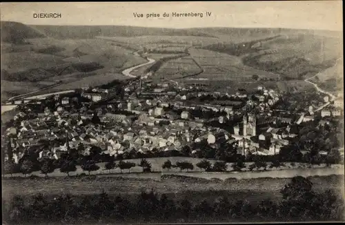 Ak Diekirch Luxemburg, Stadtpanorama vom Herrenberg