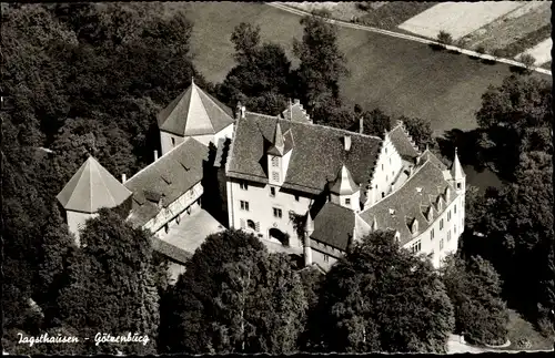 Ak Jagsthausen an der Jagst, Fliegeraufnahme von der Götzenburg