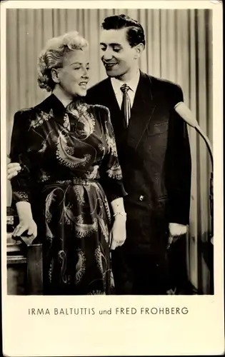 Ak Sänger Duo Irma Baltuttis und Fred Frohberg, Portrait