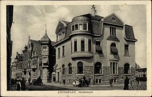 Ak Eschweiler in Nordrhein Westfalen, Reichsbank, Straßenansicht