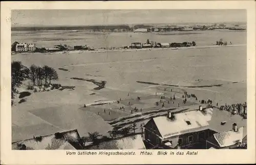 Ak Jelgava Mitau Lettland, Blick in das Aatal, Winter