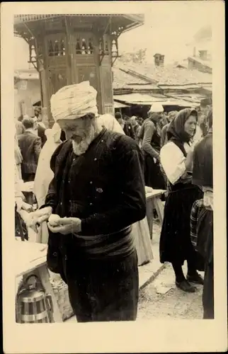 Foto Ak Bosnien Herzegowina?, Türkei?, Belebter Türkenmarkt