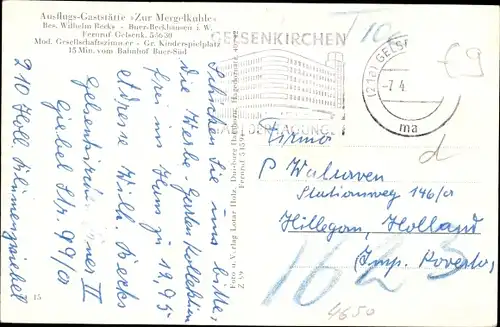 Ak Buer Gelsenkirchen im Ruhrgebiet, Gaststätte zur Mergelkuhle, Bes. Wilhelm Becks