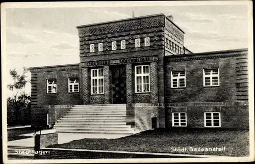 Ak Stadthagen im Kreis Schaumburg, Städt. Badeanstalt
