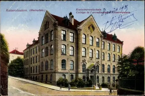 Ak Kaiserslautern in Rheinland Pfalz, Kreisoberrealschule, Collège de l'arondissement