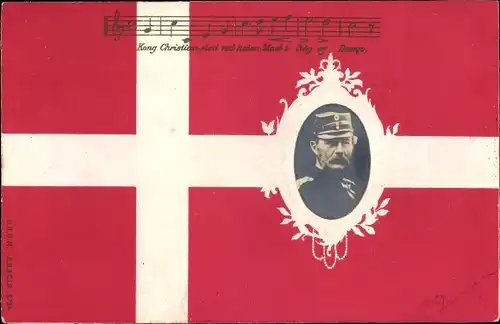 Präge Lied Ak Dänemark, König Christian IX. von Dänemark, Portrait