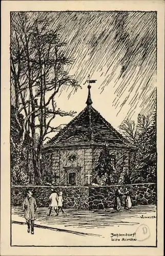 Künstler Ak Winkler, P., Berlin Zehlendorf, Alte Kirche