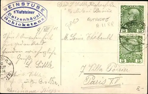 Ak Kufstein in Tirol, Weinstube Schicketanz, Rennerhofgasse 36