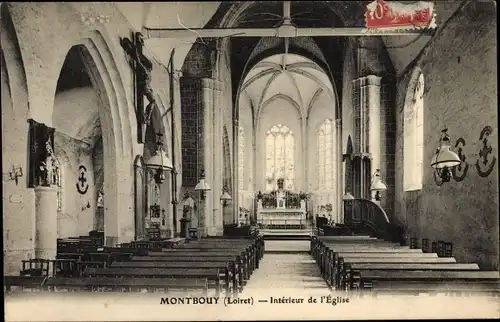 Ak Montbouy Loiret, Interieur de l'Eglise, Innenansicht der Kirche