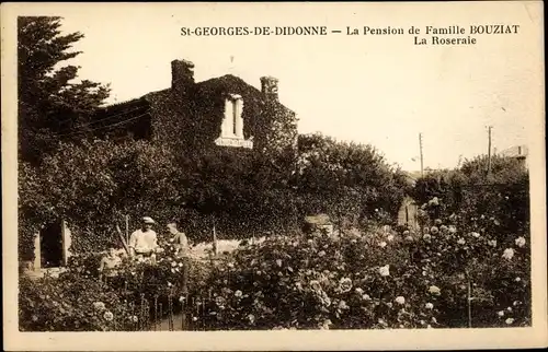 Ak St. Georges de Didonne Charente Maritime, La Pension de Famille Bouziat, la Roseraie