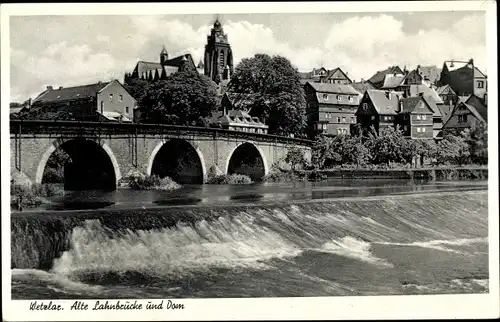 Ak Wetzlar im Lahn Dill Kreis, Alte Lahnbrücke und Dom