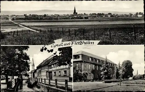 Ak Flerzheim Rheinbach im Rhein Sieg Kreis, Panorama vom Ort, Stadtansichten, Kirche
