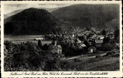 Ak Bad Thal Ruhla Thüringer Wald, Blick auf den Ort von der Tropfsteinhöhle