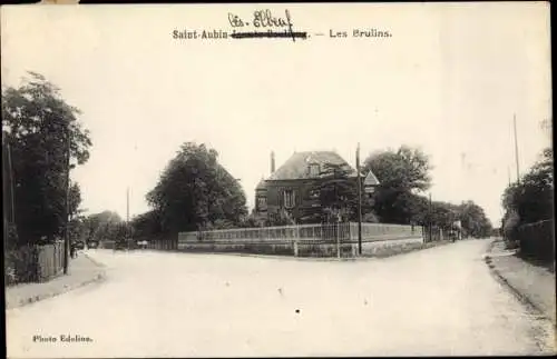 Ak Saint Aubin lès Elbeuf Seine Maritime, Les Brulins, Straßenpartie, Gebäude