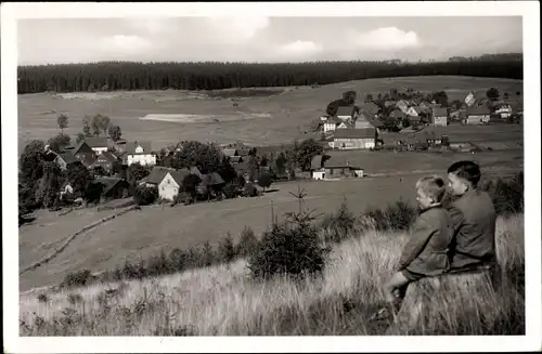 Ak Buntenbock Clausthal Zellerfeld im Oberharz, Panorama vom Ort, Kinder