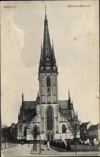 Ak Wesel am Niederrhein, Blick auf die Willibrodikirche