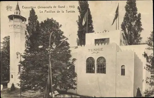 Ak Gent Ostflandern, Exposition Universelle 1913, Le Pavillon de la Tunisie