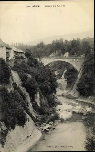 Ak Alby sur Chéran Haute Savoie, Gorge du Chéran, Brücke