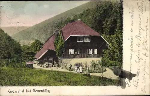 Ak Neuenbürg Enzkreis Baden Württemberg, Grösseltal, Schwarzwaldhaus