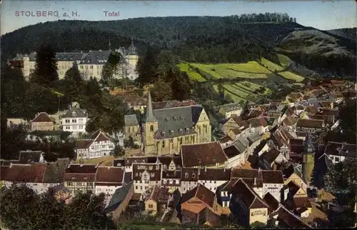 Ak Stolberg Südharz, Totalansicht von der Stadt, Kirche