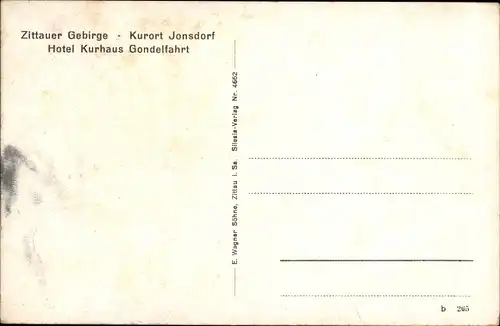 Ak Jonsdorf in Sachsen, Hotel Kurhaus Gondelfahrt 