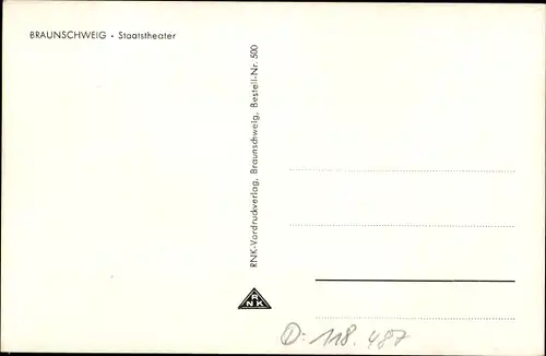 Ak Braunschweig in Niedersachsen, Ansicht vom Staatstheater