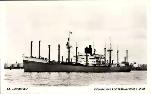 Ak Frachtschiff, SS Overijsel, KRL, Ansicht Backbord