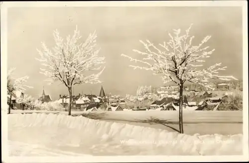 Ak Oberhof im Thüringer Wald, Blick auf den Ort im Winter