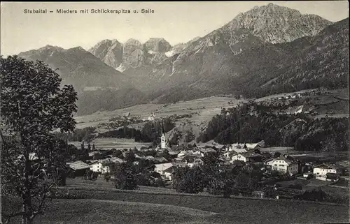 Ak Mieders in Tirol, schöne Detailansicht