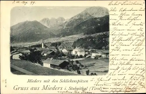 Ak Mieders in Tirol, schöne Detailansicht